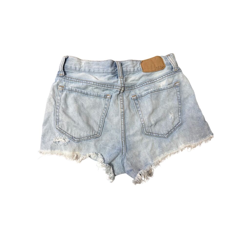 Aeropostale Women’s Denim Cut Off Light Wash Distressed Vintage High Rise 0
